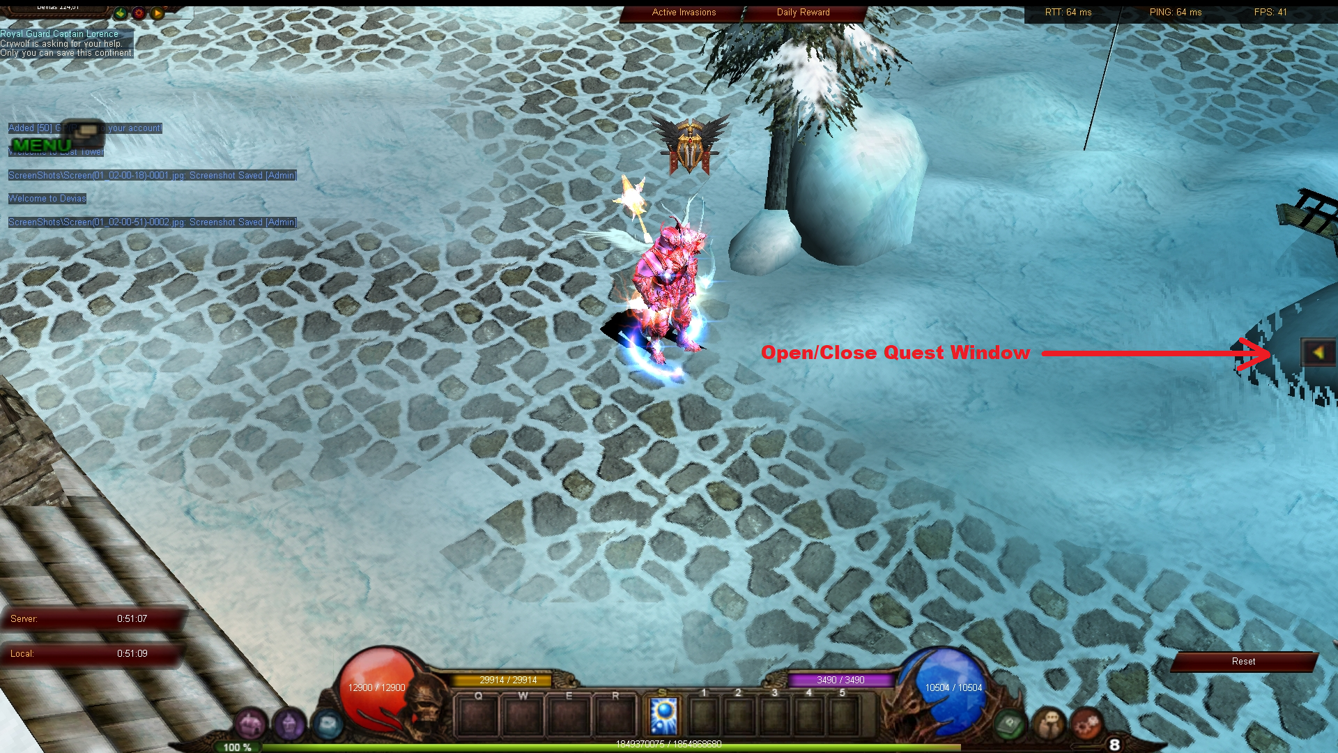 Open/Close Quest Window